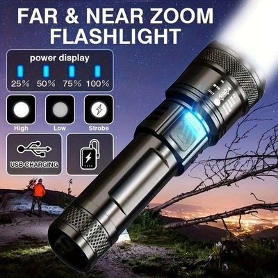 Super Strong Light Zoomable Flashlight